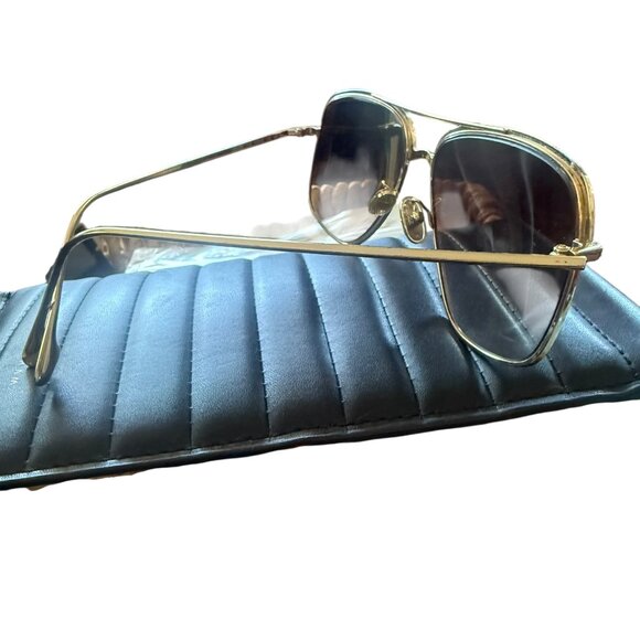Victoria Beckham \'Navigator\' Aviator Sunglasses Hammered Metal NWOT main image 7